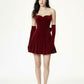 Madeleine Velvet Mini Dress (Red)