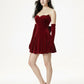 Madeleine Velvet Mini Dress (Red)