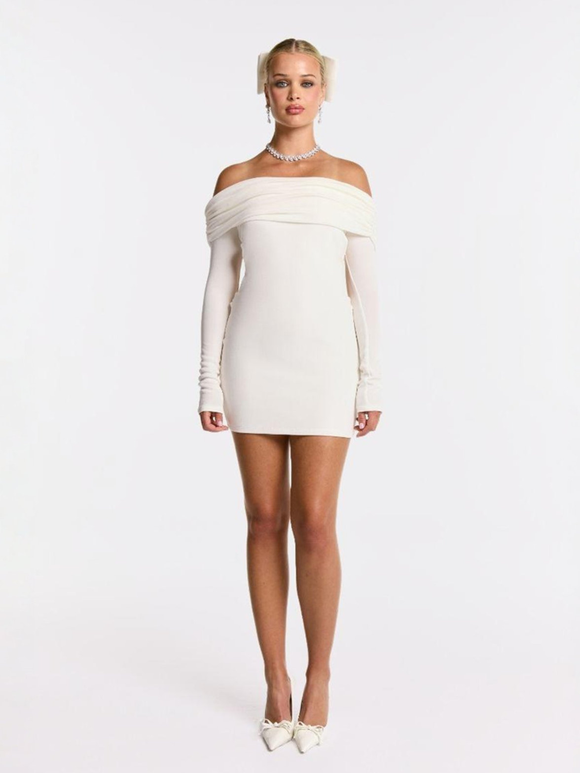 Mini Dress Off The Shoulder White Bridal Shower Dress Chantel Dress: White Mini Dress For Bridal Mini Dress Off The Shoulder White Bridal Shower Dress Chantel Dress: White Mini Dress For Bridal