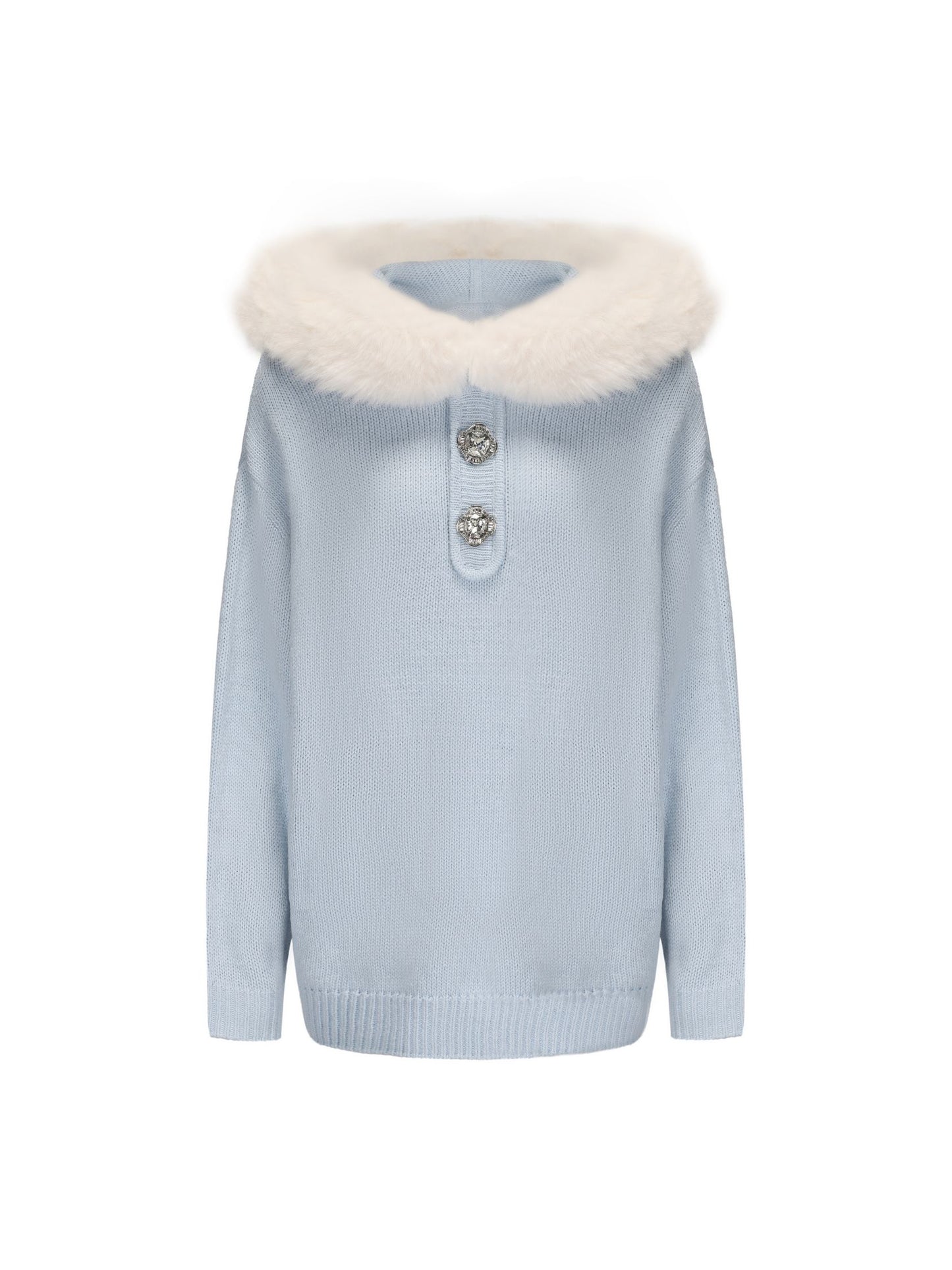 Ava Fur Sweatshirt (Blue)