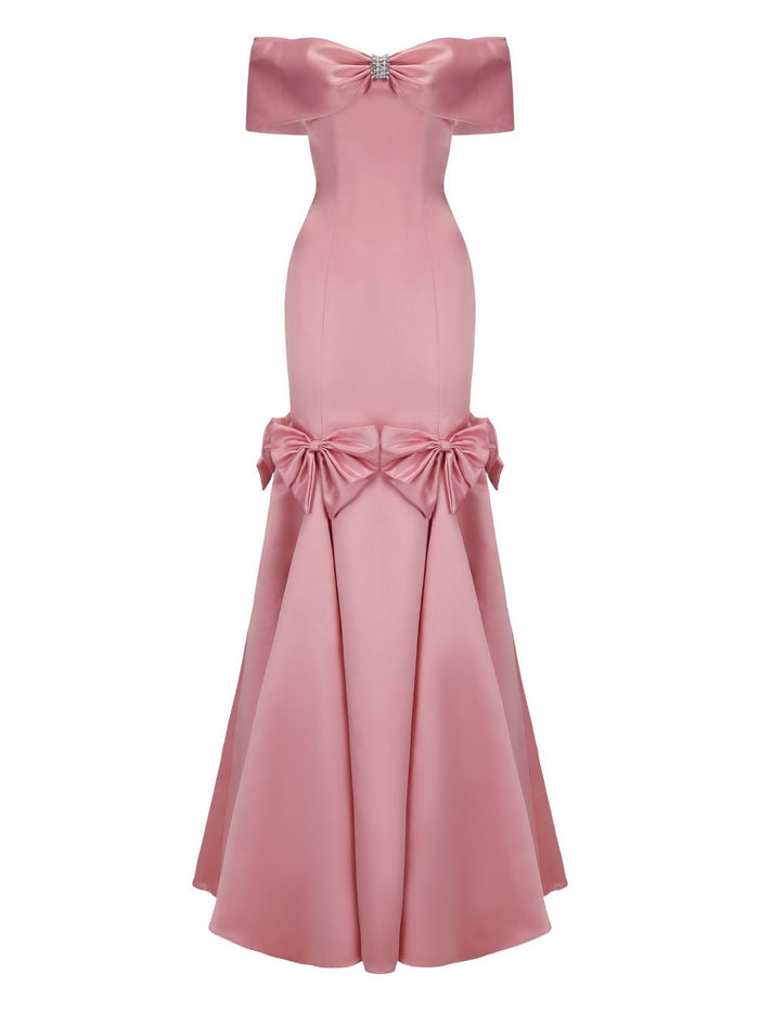 Madeline Bow Dress: Pink Gown for Formal Wedding Guest | Nana Jacqueline Madeline Bow Dress: Pink Gown for Formal Wedding Guest | Nana Jacqueline