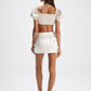 Elle Satin Mini Skirt (White) (Final Sale)