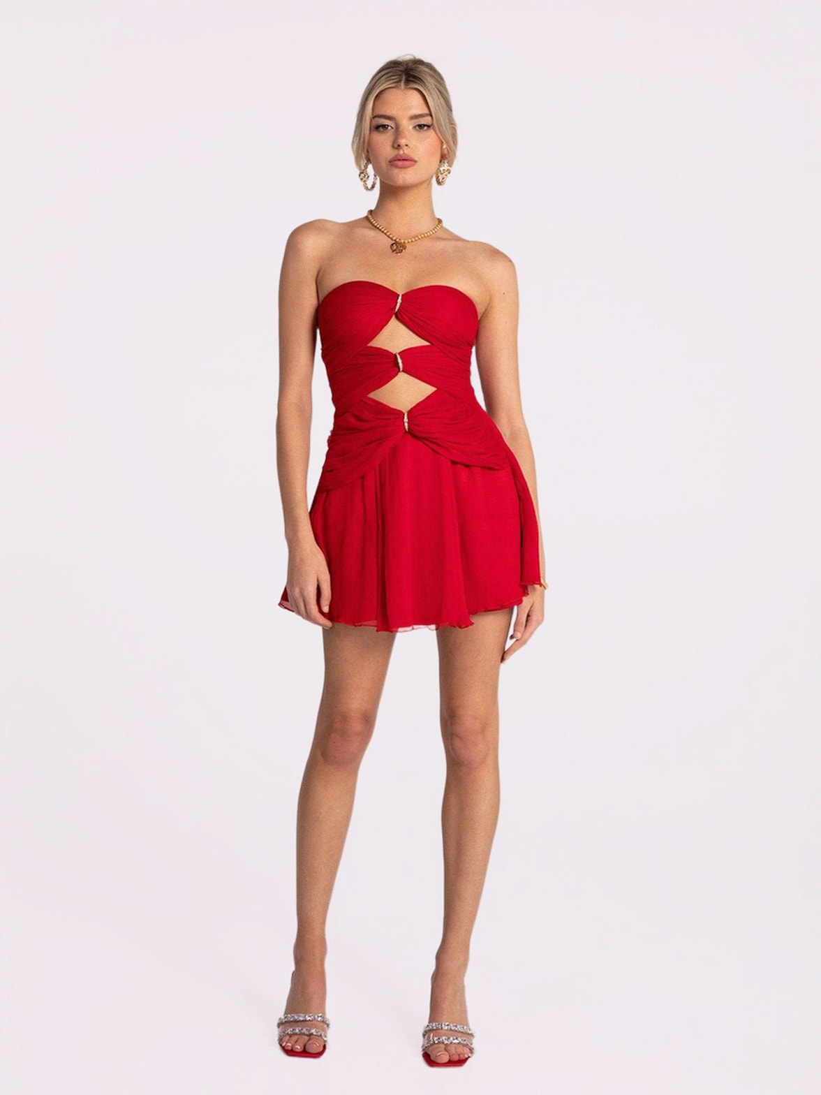 Nana Jacqueline Women's Ilana Dress - Red - Mini dresses Nana Jacqueline Women's Ilana Dress - Red - Mini dresses