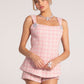 Anabella Bow Top (Pink Checkered)