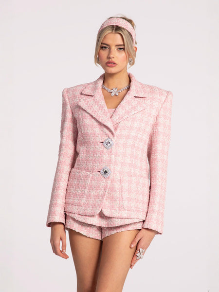 Maya Lapel Suit Jacket: Pink Jacket for Garden Party | Nana Jacqueline