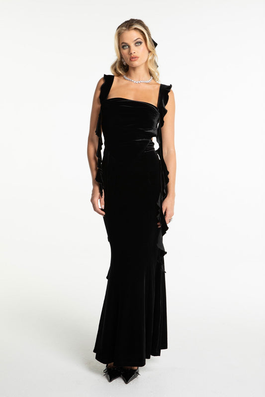Caroline Velvet Dress (Black)