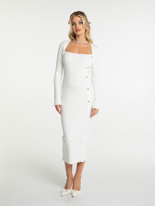 Rylee Knit Dress (White) (Final Sale)