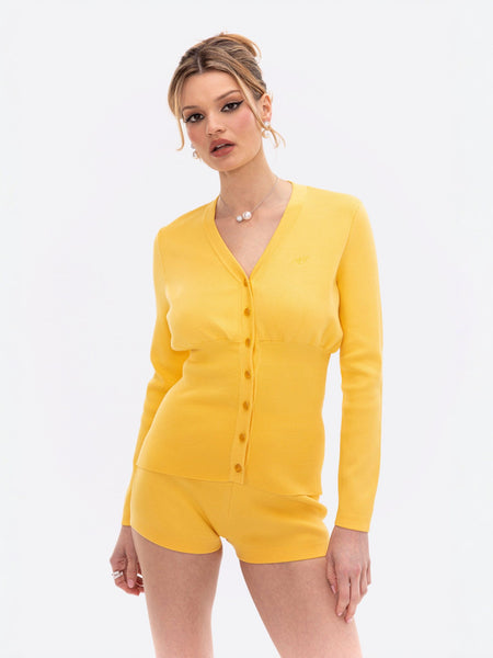 Naomi Knit Set: Yellow Knit Set for Resort Brunch | Nana Jacqueline
