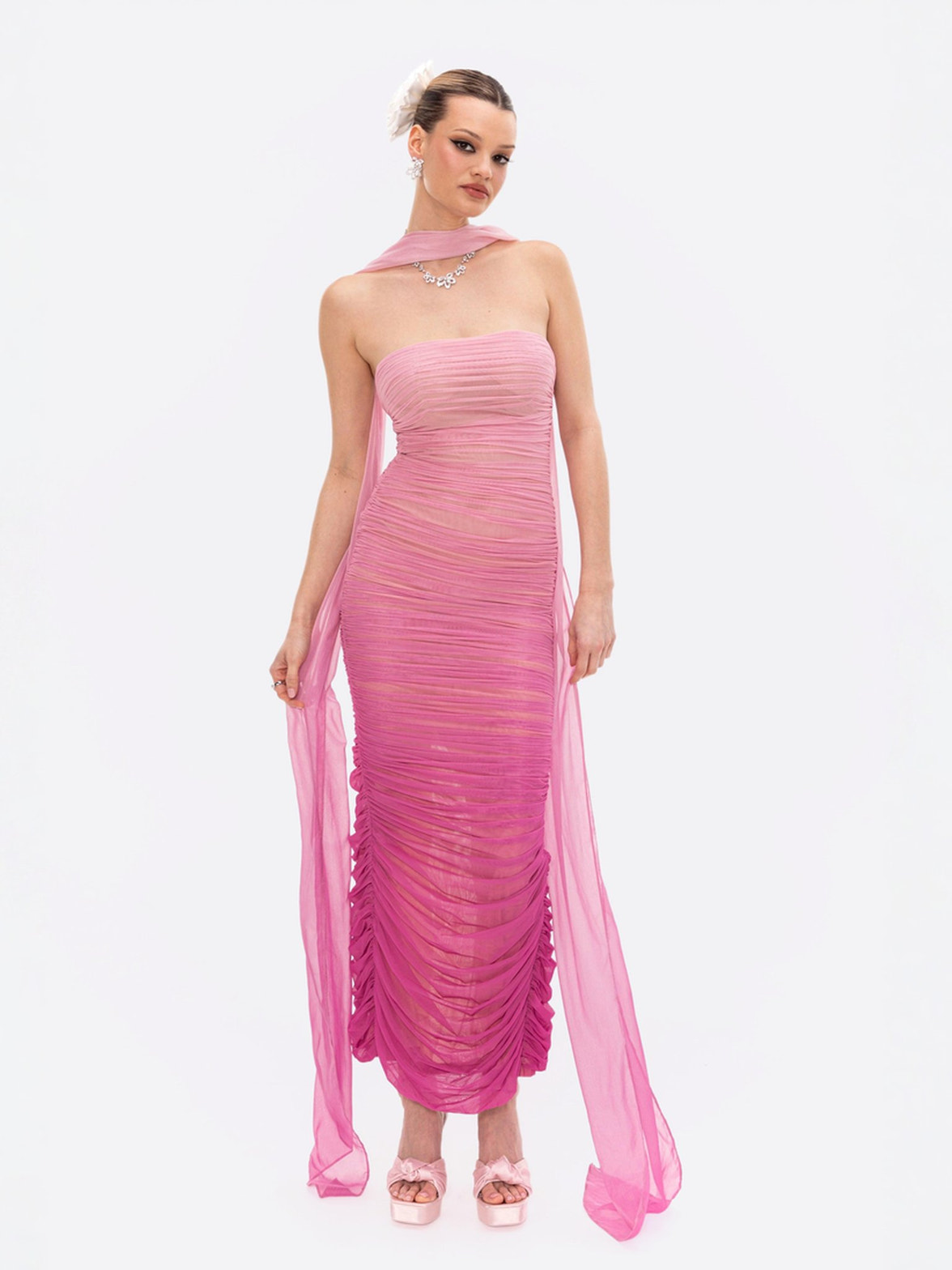 nana jacqueline dress mariah chiffon open back maxi dress Mariah Dress: Peach Maxi Dress for Destination Wedding