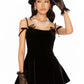 Chantal Bow Velvet Mini Dress