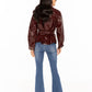 Isabella Vegan Leather Jacket (Claret)