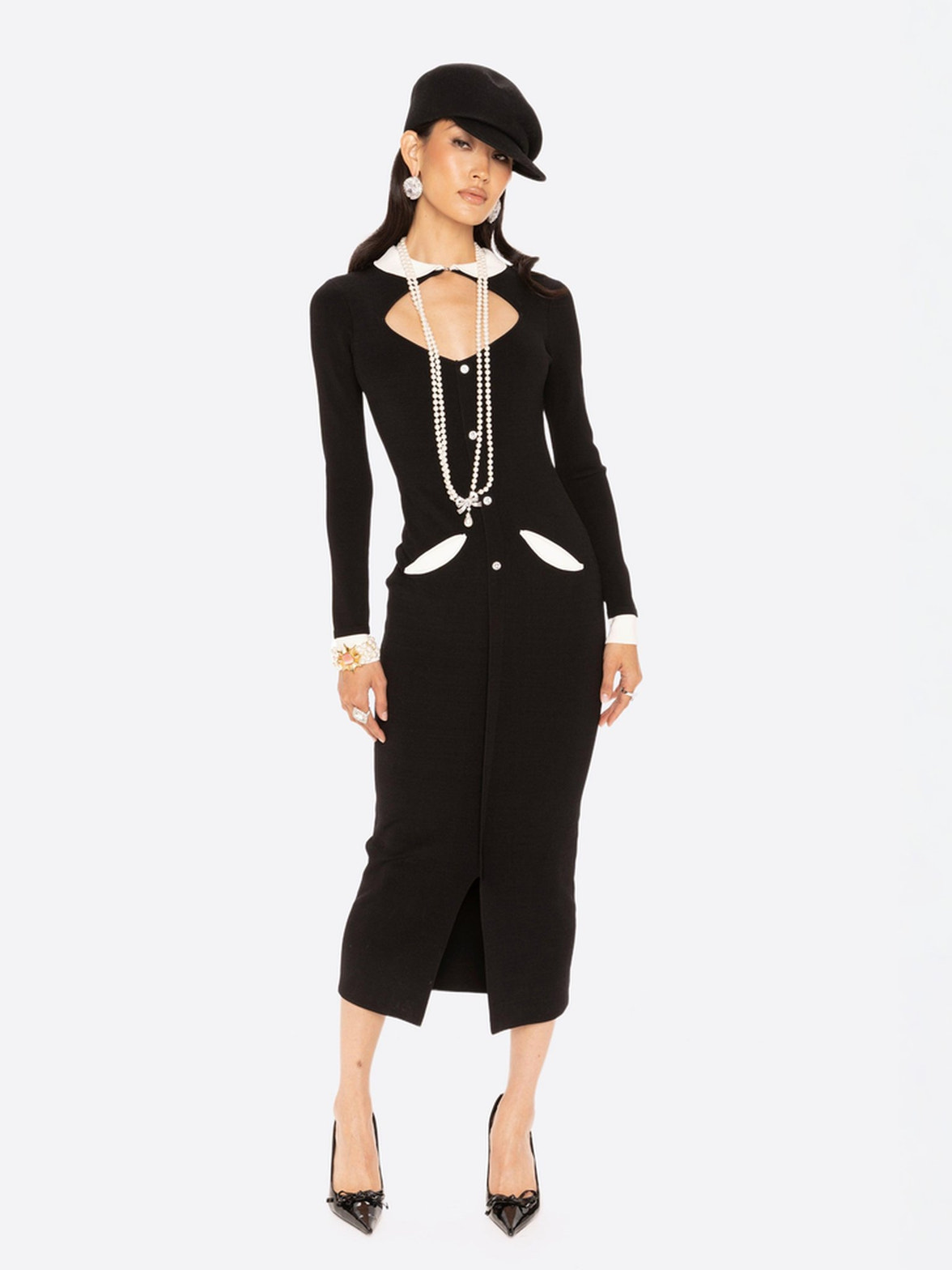 Colette Knit Maxi Dress: Black Maxi Dress for Cocktail Party | Nana Jacqueline Colette Knit Maxi Dress: Black Maxi Dress for Cocktail Party | Nana Jacqueline