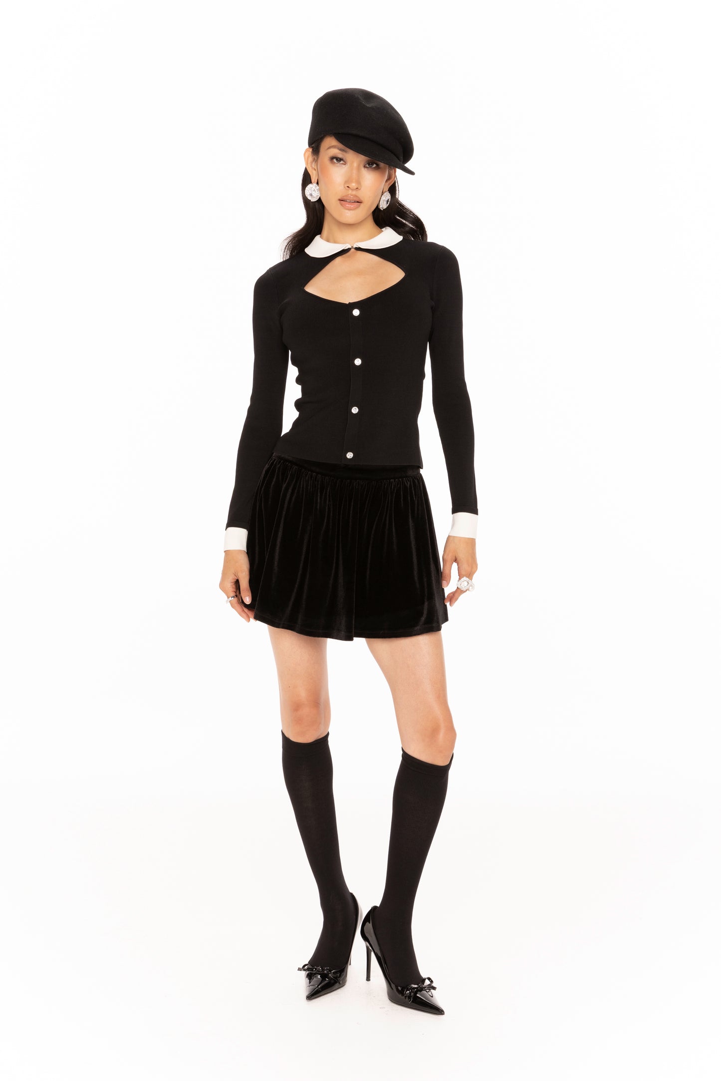 Isabellea Velvet Mini Skirt