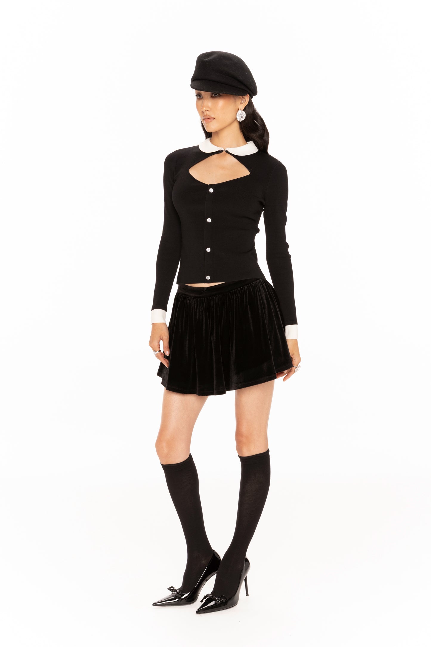 Isabellea Velvet Mini Skirt