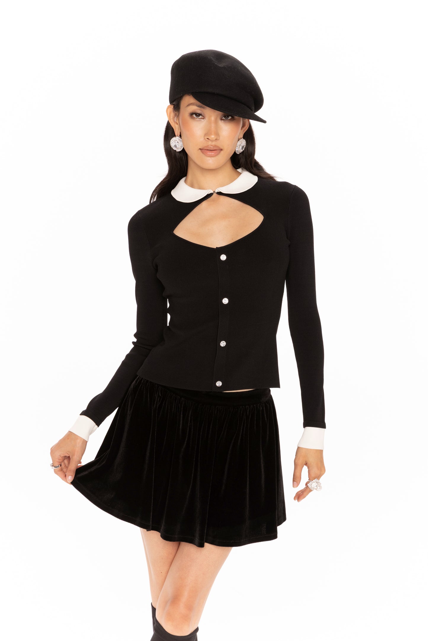 Isabellea Velvet Mini Skirt