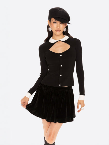 Isabella Knit Top: Black Knit Top for Brunch | Nana Jacqueline