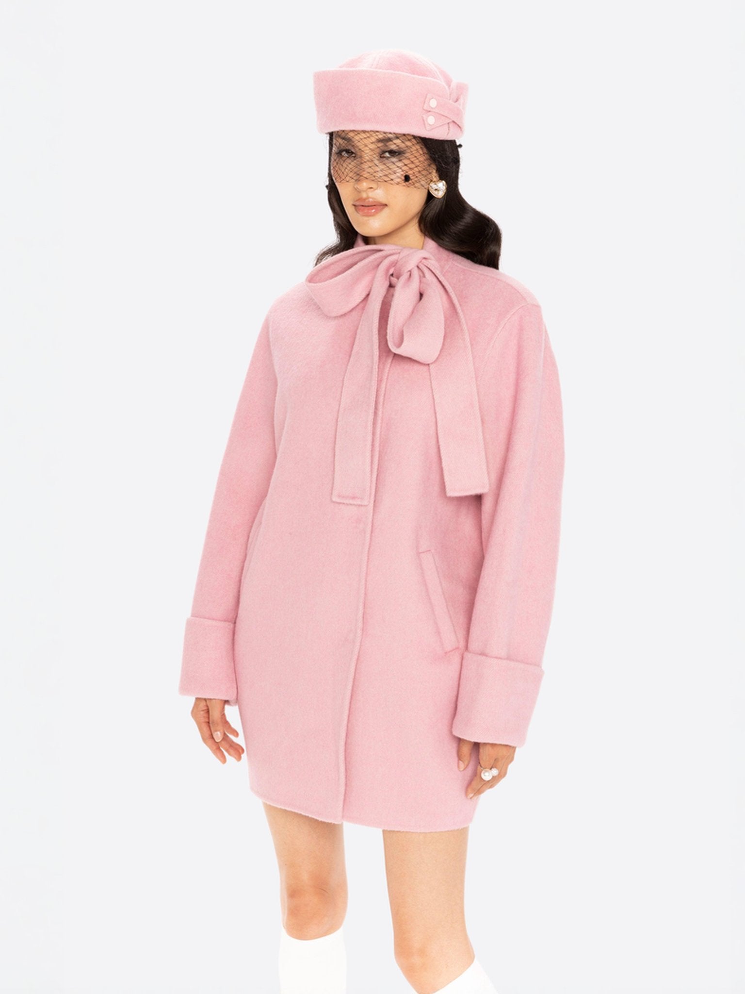 nanette lepore ウールコート ピンク 新品、未使用定価80000円 Audrey Long Coat: Pink Wool Coat for Winter Wedding Guest | Nana