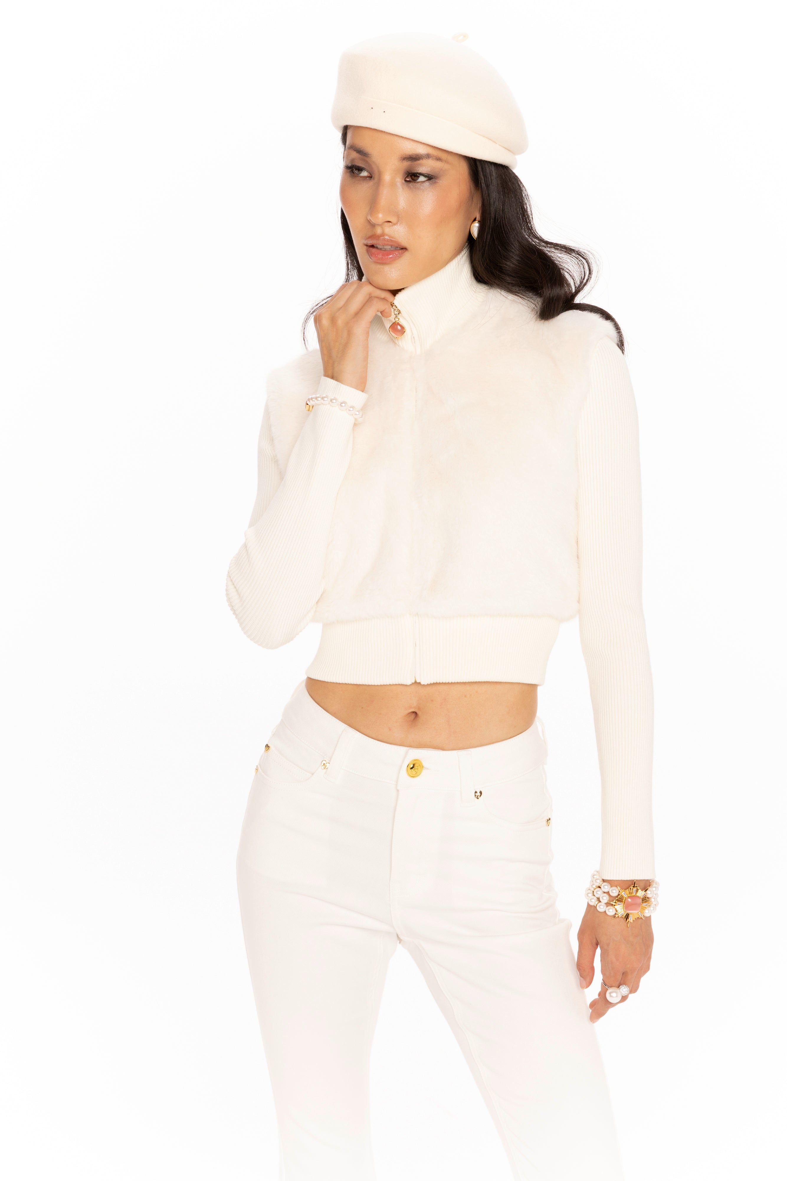 Hailey Knit Jacket (White)