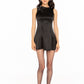 Lila Satin Mini Dress (Black)