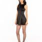 Lila Satin Mini Dress (Black)