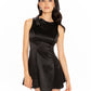 Lila Satin Mini Dress (Black)