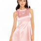Lila Satin Mini Dress (Pink)