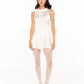 Lila Satin Mini Dress (White)