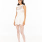 Lila Satin Mini Dress (White)