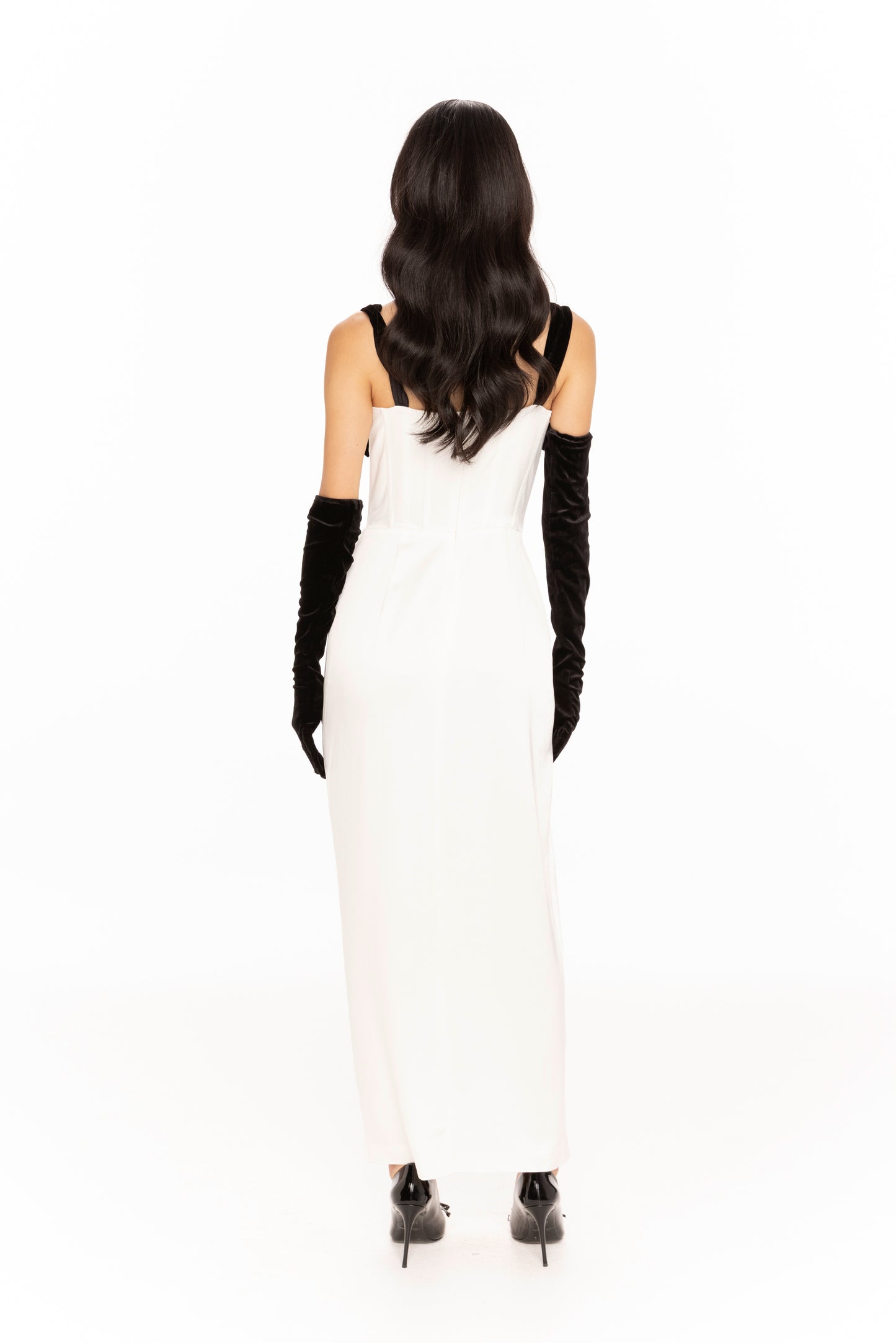 Grace Bow Maxi Dress (White)
