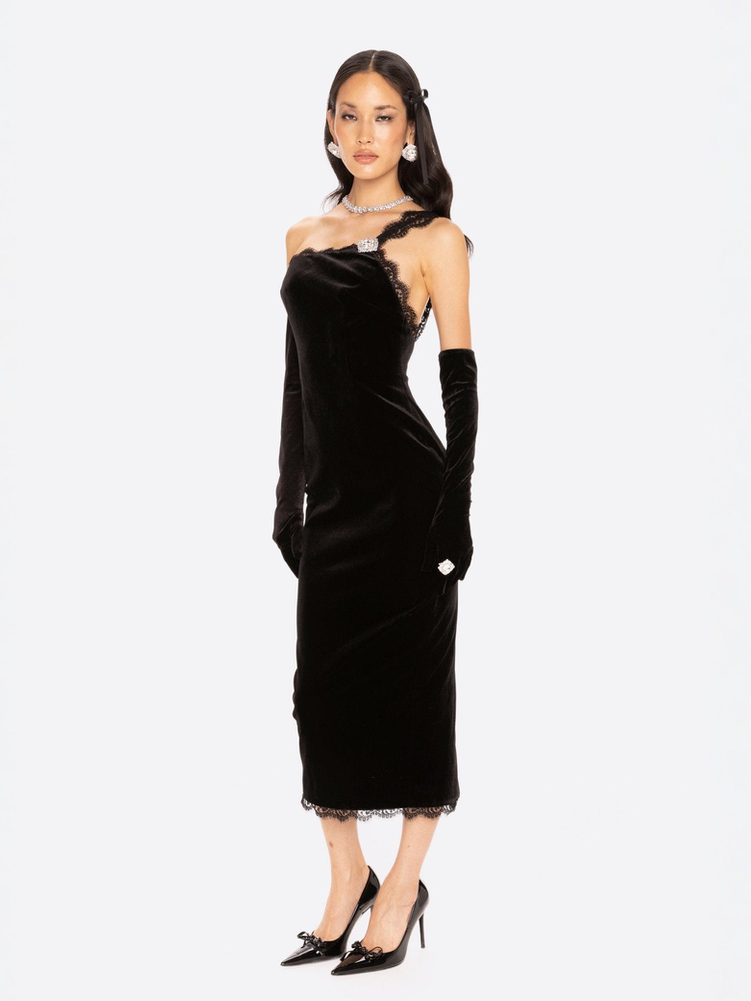 Adriana Faux Fur Coat: Black Long Coat for Cocktail Party | Nana