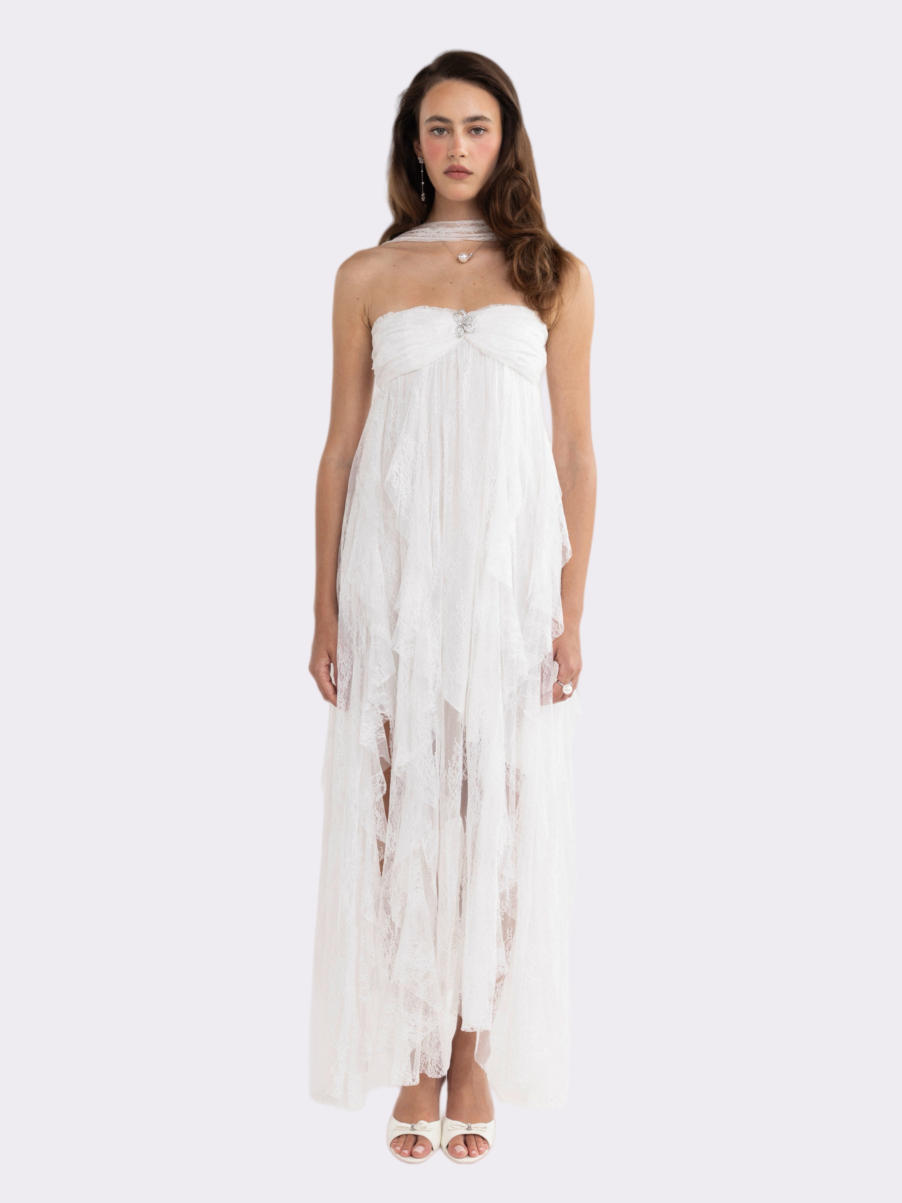 Aurora Halter White Dress