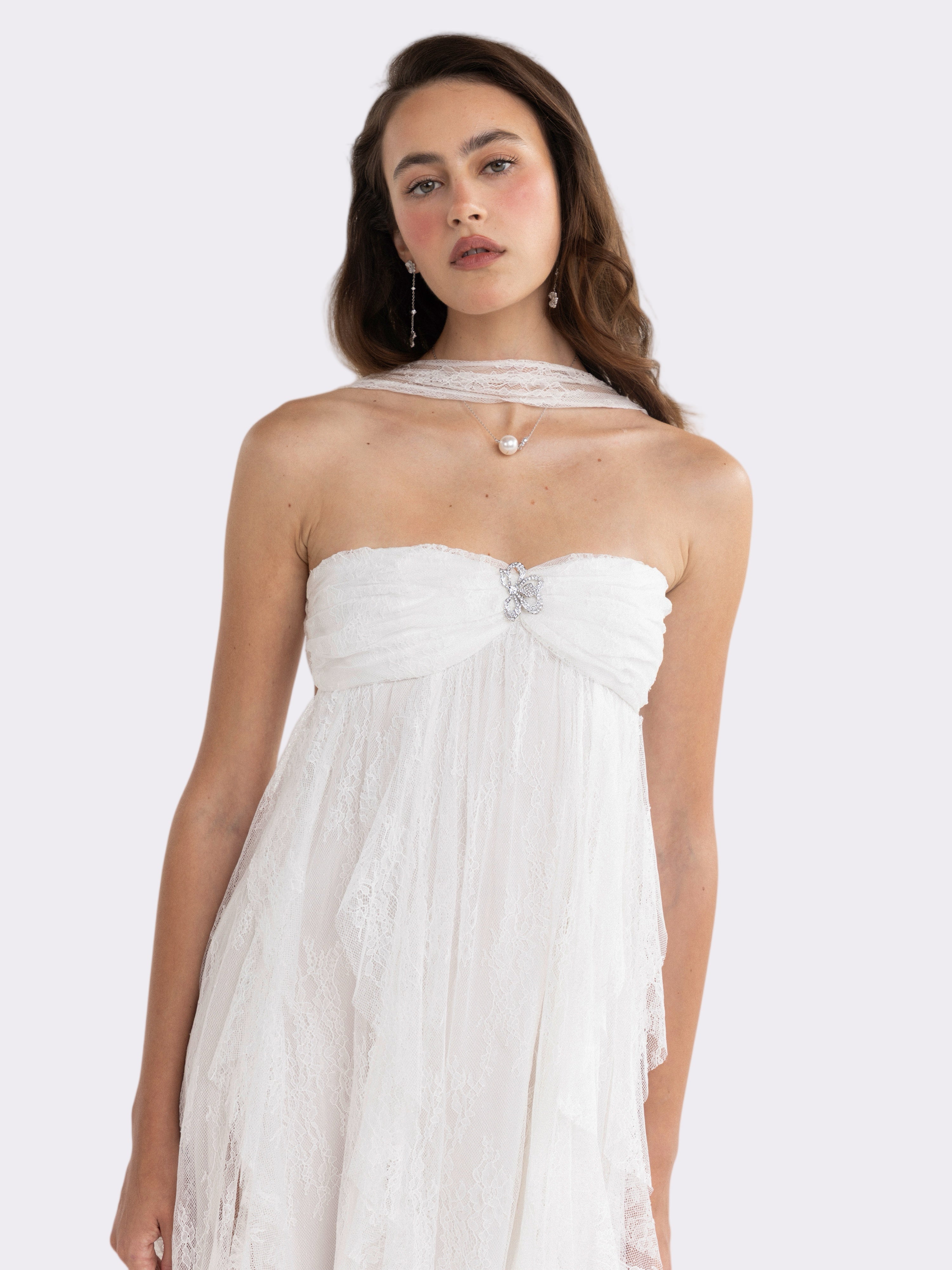 Aurora Halter White Dress