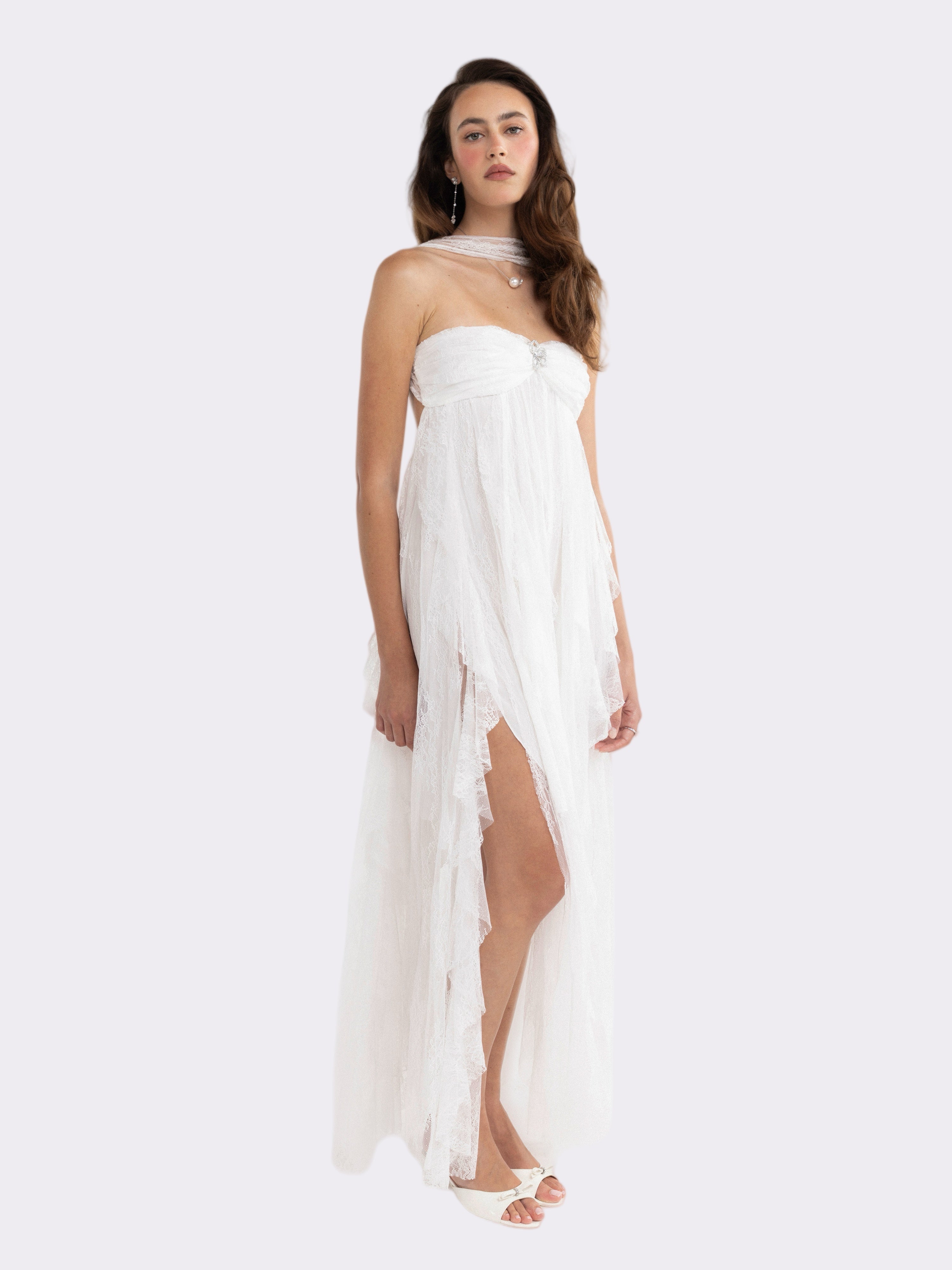 Aurora Halter White Dress
