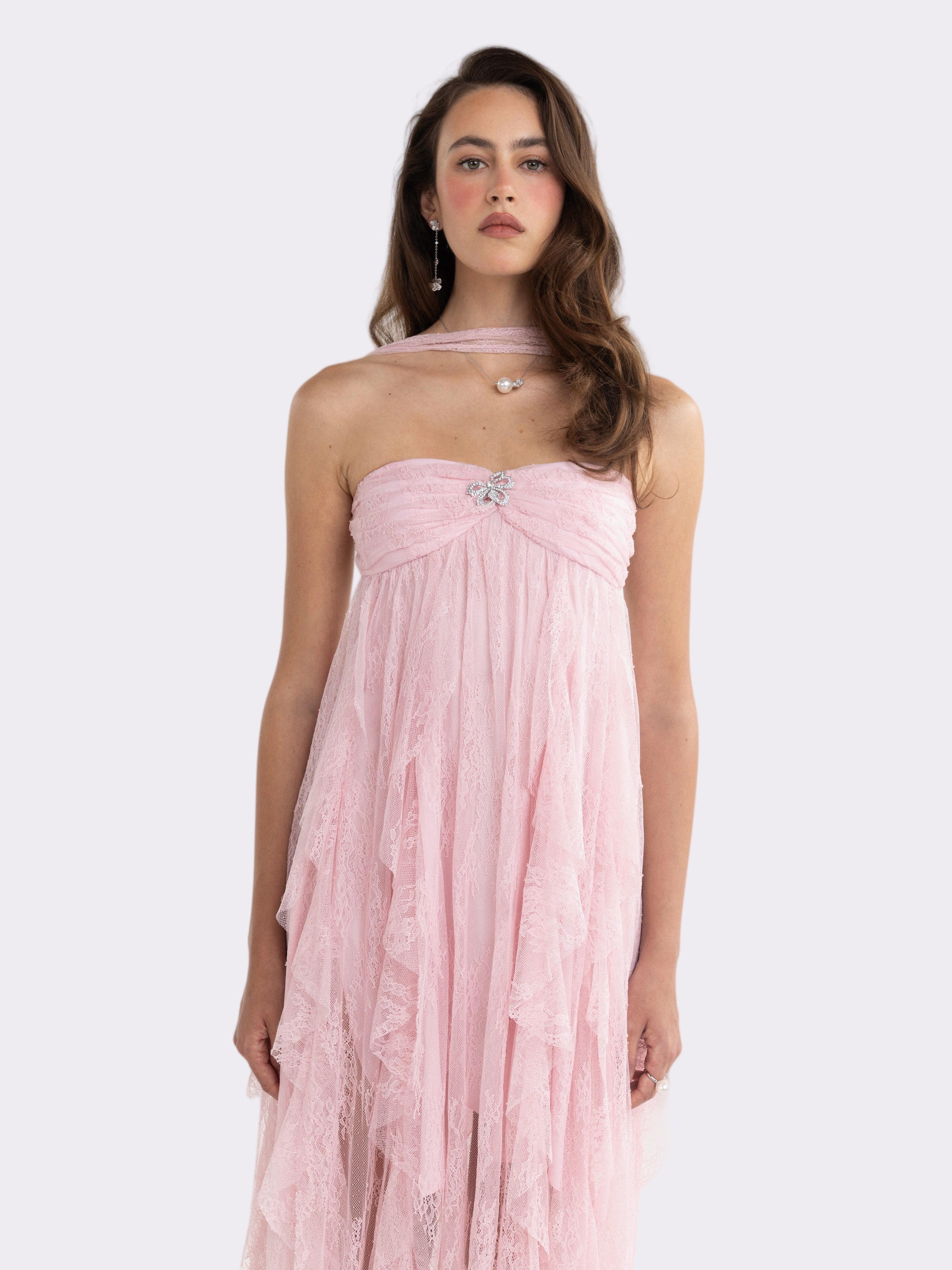 Aurora Halter Pink Dress