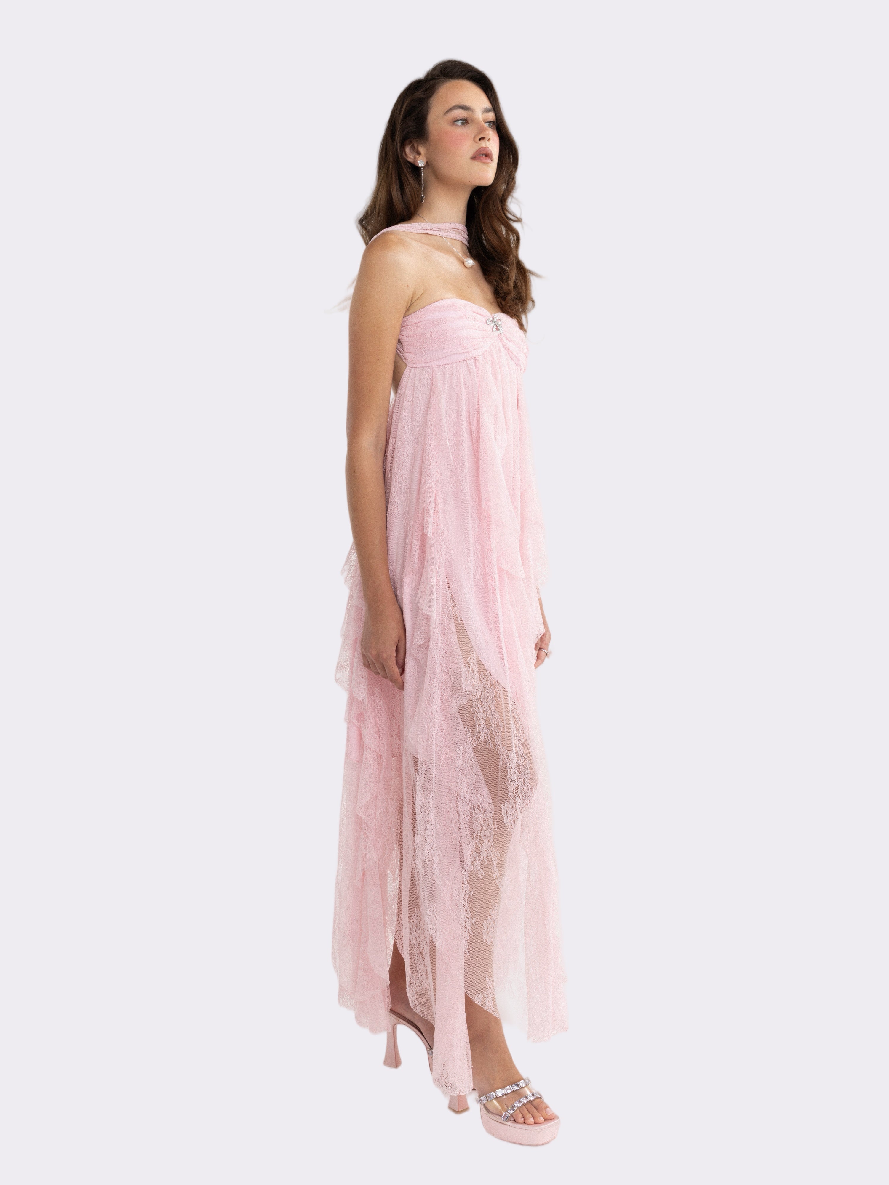 Aurora Halter Pink Dress