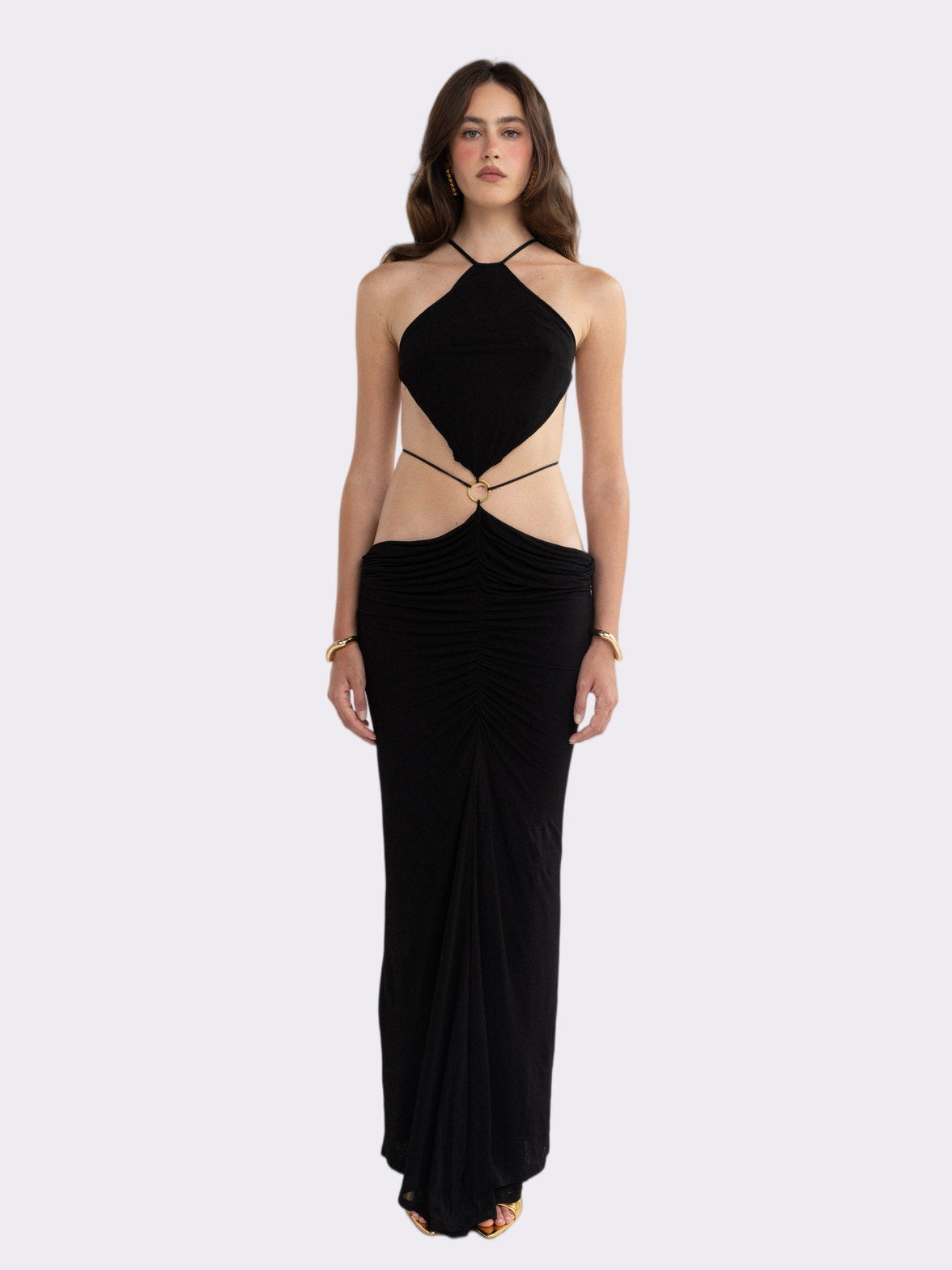 halter top backless dress Black Beach Midi E5546A2219 Customized sleeve length and dress length are available Bestsellers > Halterneck open back