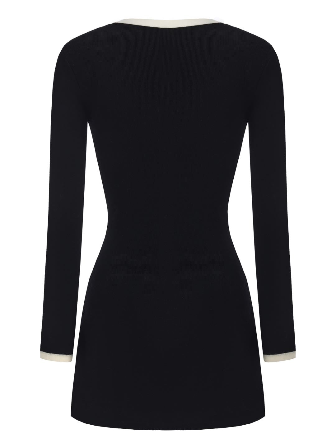 Yvette Contrast Knit Black Dress
