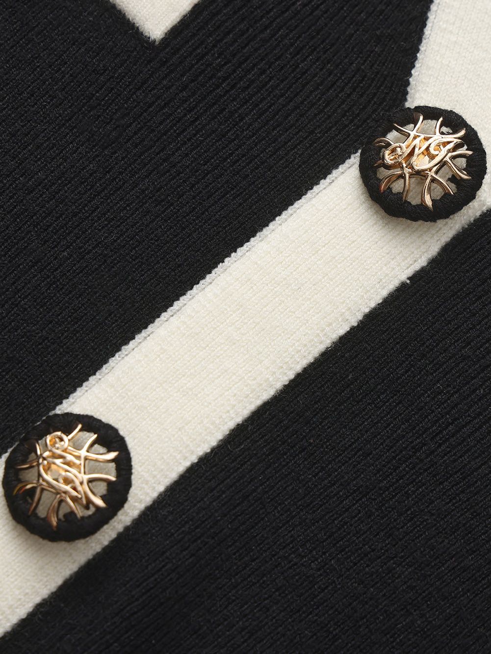 Yvette Contrast Knit Black Dress