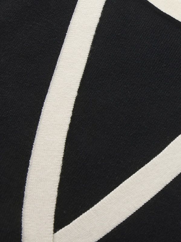 Yvette Contrast Knit Black Dress