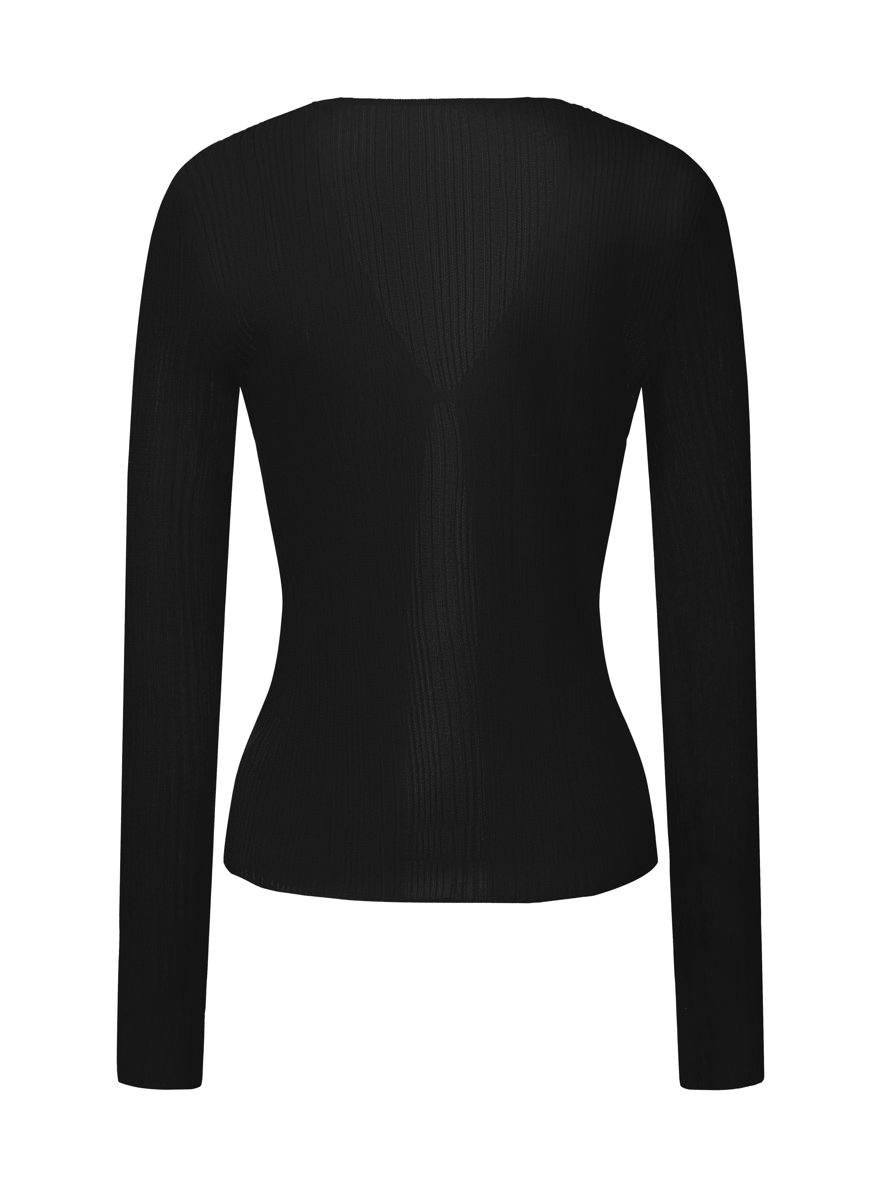 Maisie Heart-Button Black Cardigan