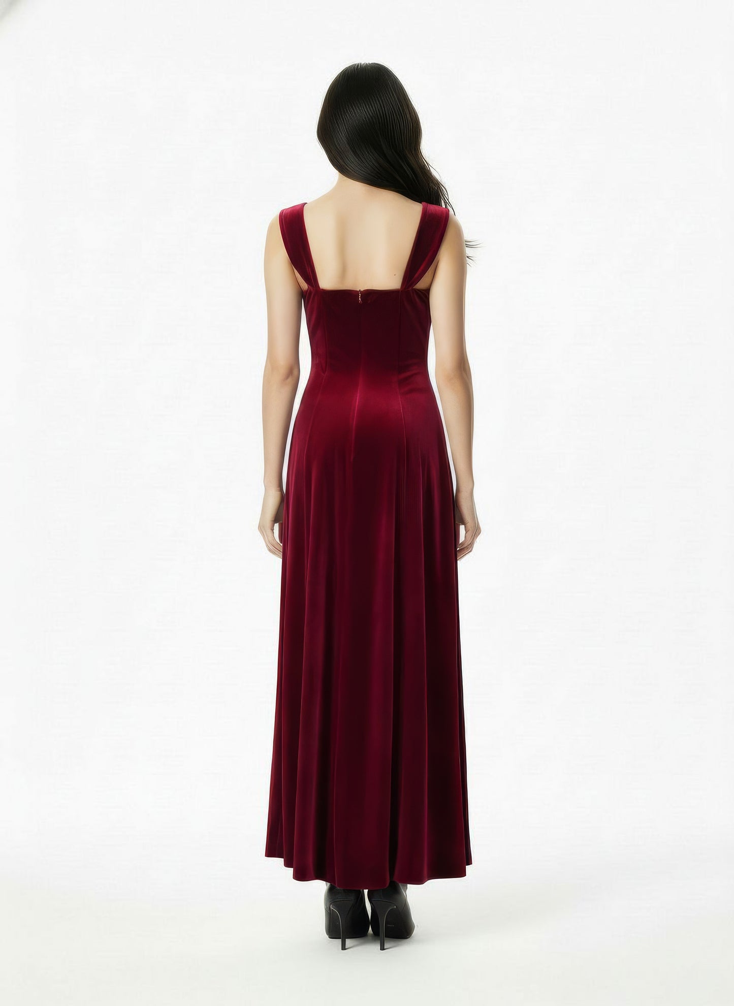 Belle Velvet Maxi Dress (Red)