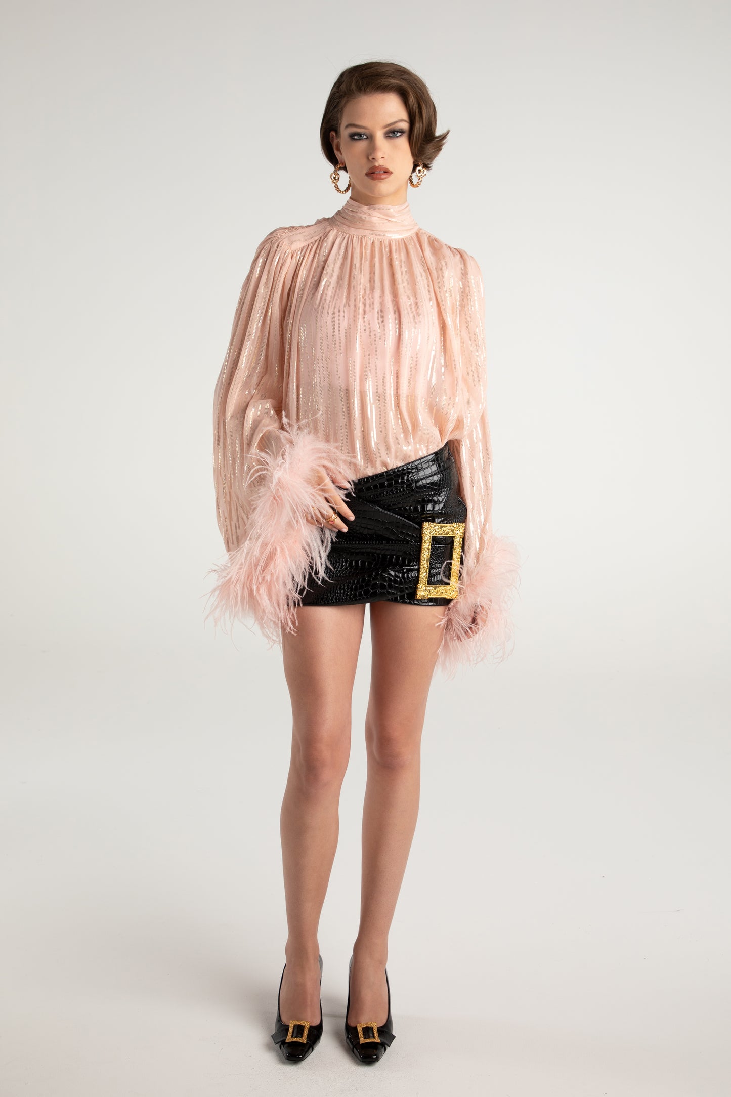 Keira Feather Top (Pink)