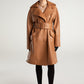 Keira Leather Trench Coat (Brown) (Final Sale)