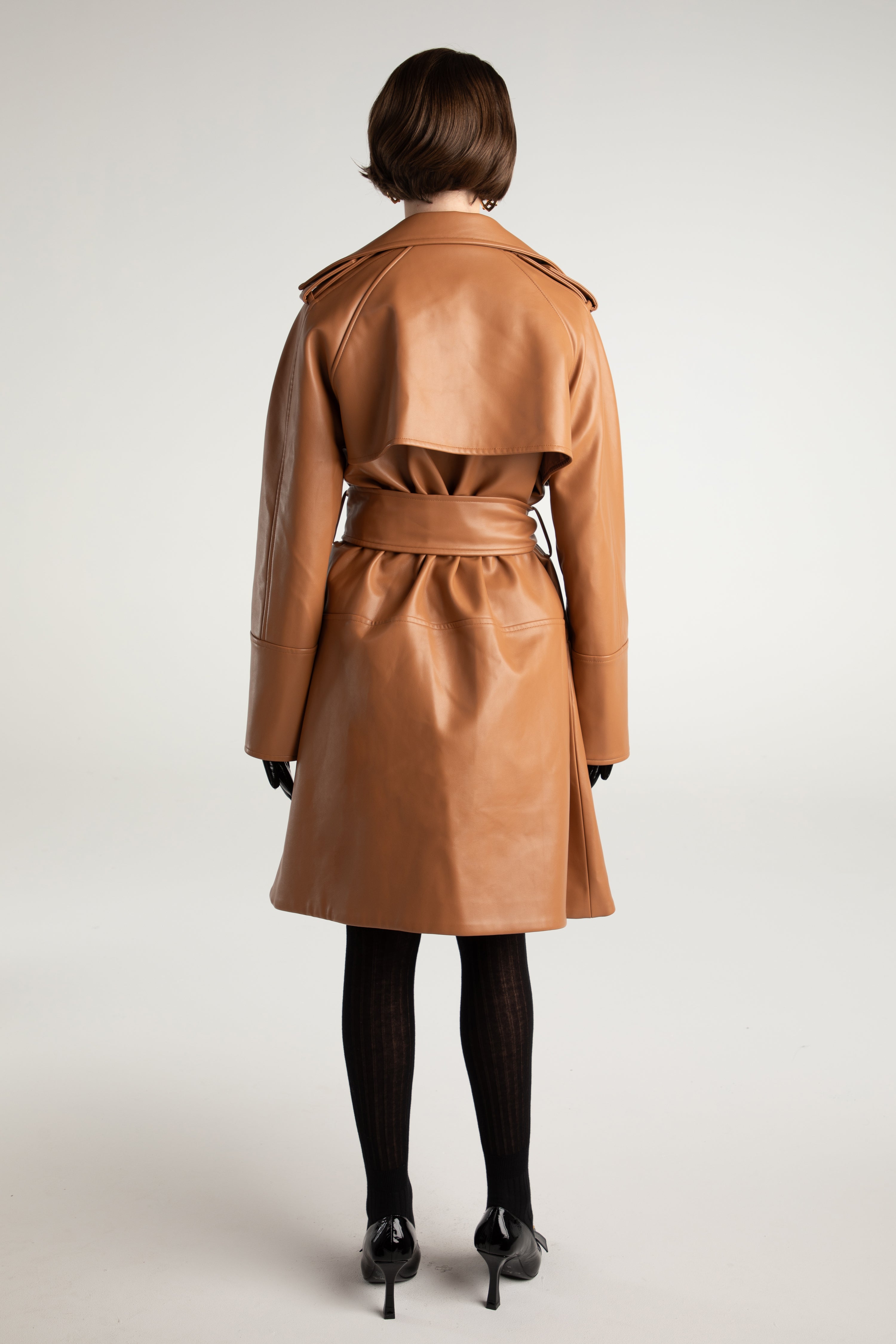 Keira Leather Trench Coat (Brown) (Final Sale) – Nana Jacqueline