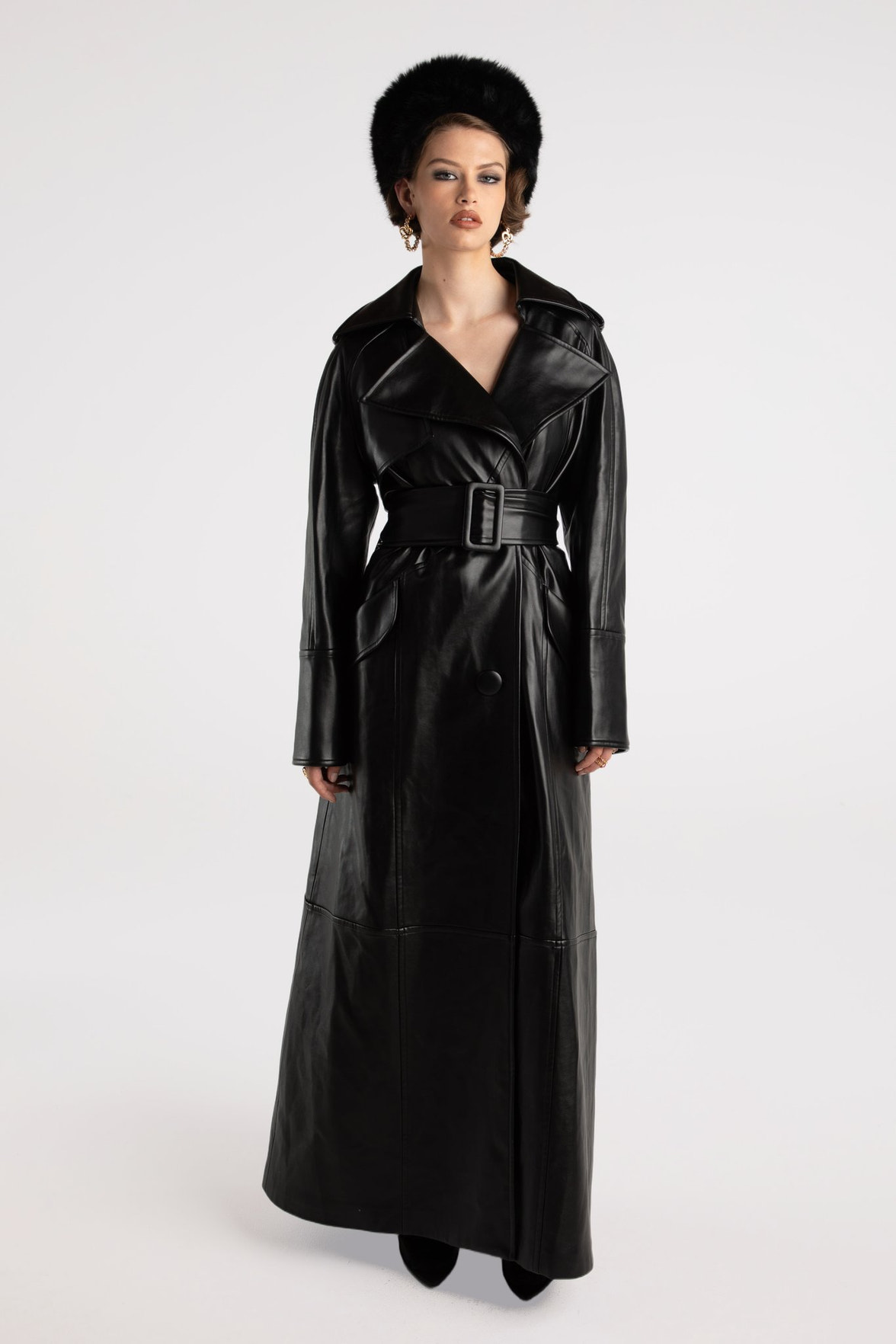 Cara Trench Coat: Black Trench Coat for Fall City Dressing | Nana Jacqueline Black / L Cara Trench Coat: Black Trench Coat for Fall City Dressing | Nana Jacqueline Black / L