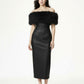 Gabrielle Fur Maxi Dress (Black)