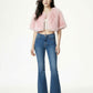 Thalia Cropped Faux Fur Jacket (Pink)