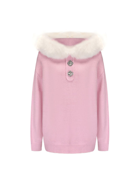 Ava Fur Sweatshirt (Pink)