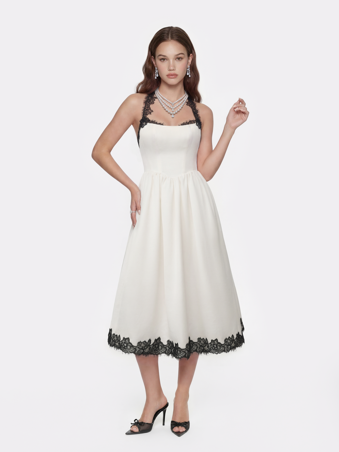 Chantal Lace Halter Ivory Acetate Maxi Dress | Nana Jacqueline Chantal Lace Halter Ivory Acetate Maxi Dress | Nana Jacqueline