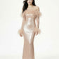 Neva Sequin Maxi Dress (Nude)